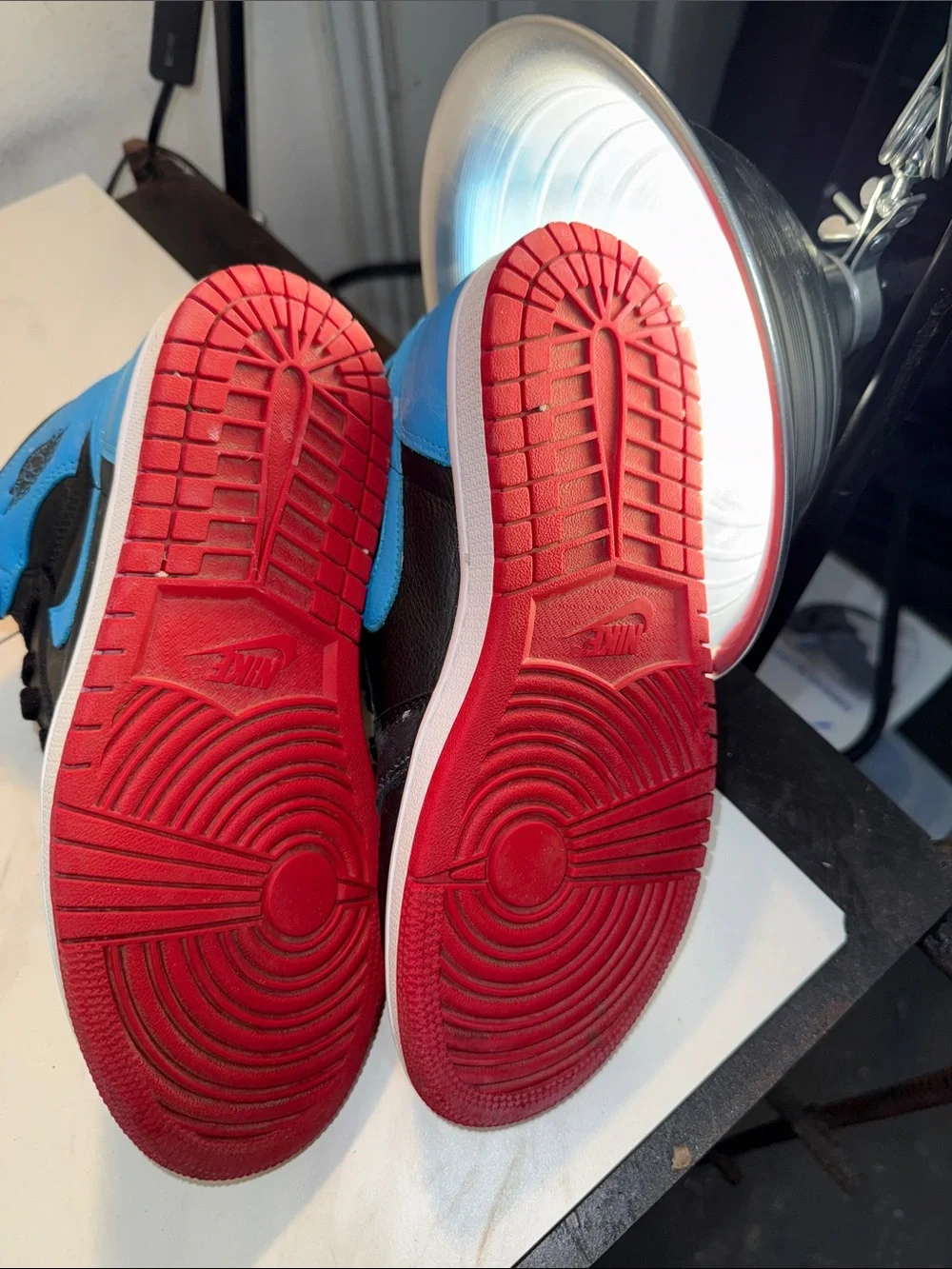 Nike Kids High-Top Sneakers in Blue, Black & Red Jordan’s